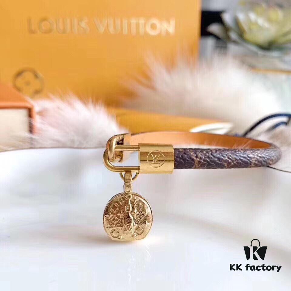 Louis Vuitton LV Double-Layer Monogram Checkered Lock Bracelet