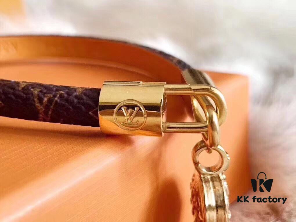 Louis Vuitton LV Double-Layer Monogram Checkered Lock Bracelet