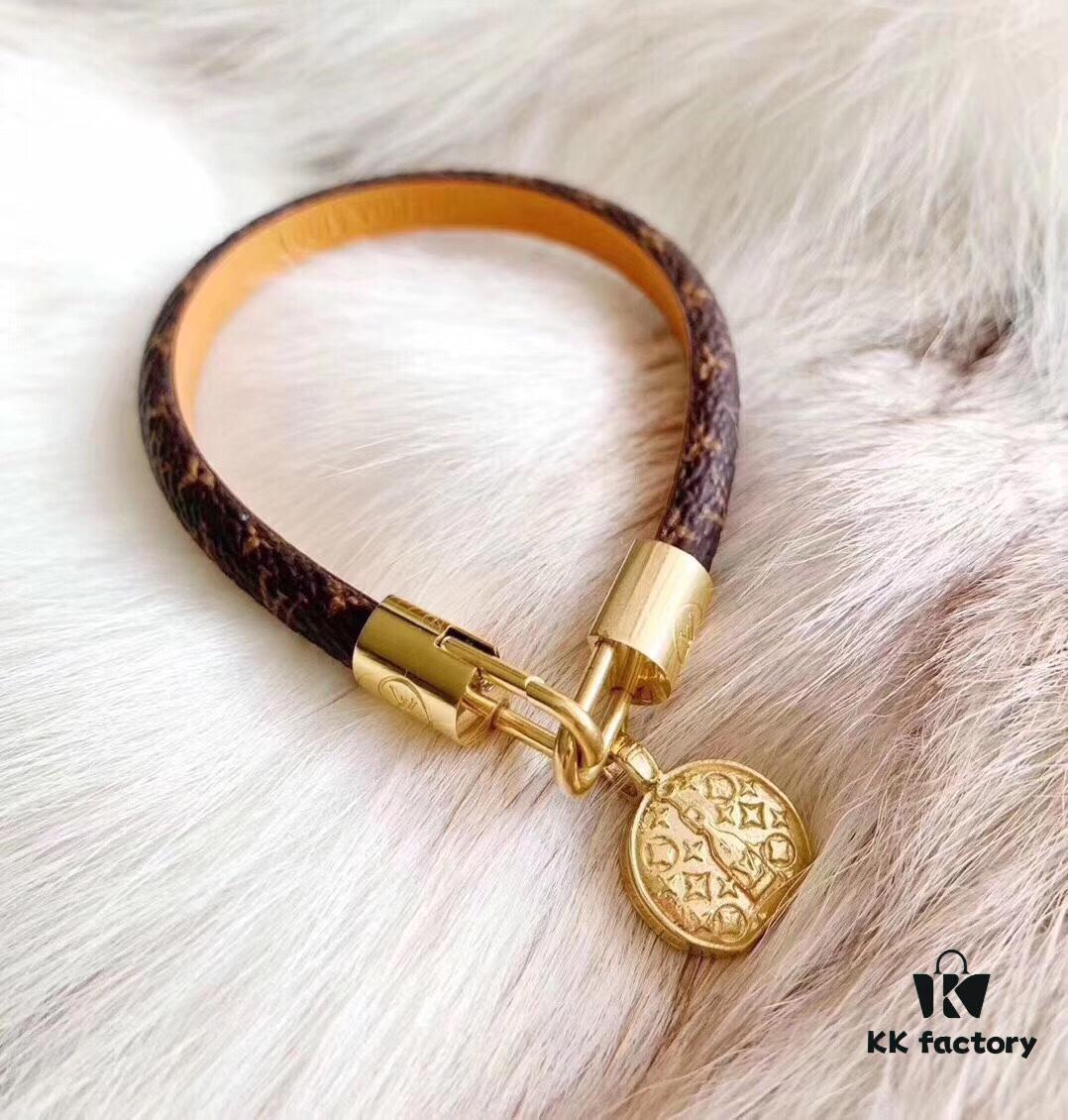 Louis Vuitton LV Double-Layer Monogram Checkered Lock Bracelet