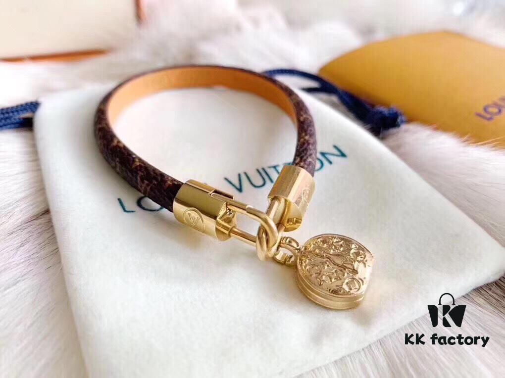 Louis Vuitton LV Double-Layer Monogram Checkered Lock Bracelet