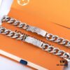 LV Long Plaque Chunky Bracelet, Unisex Design, Stylish and Rugged Look, Available in Male and Female Sizes