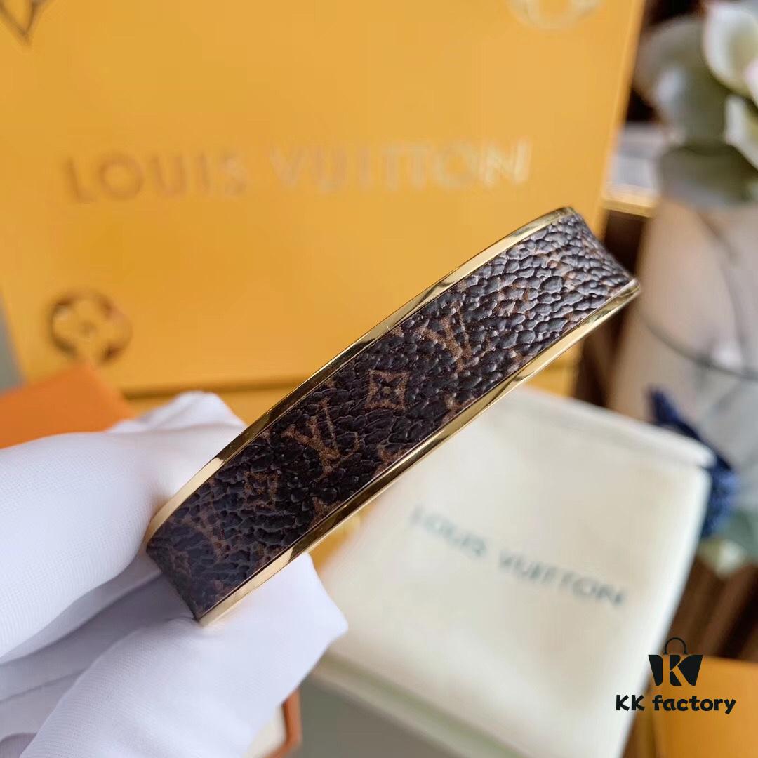 LV New Arrival Classic Monogram Leather Cuff Bracelet