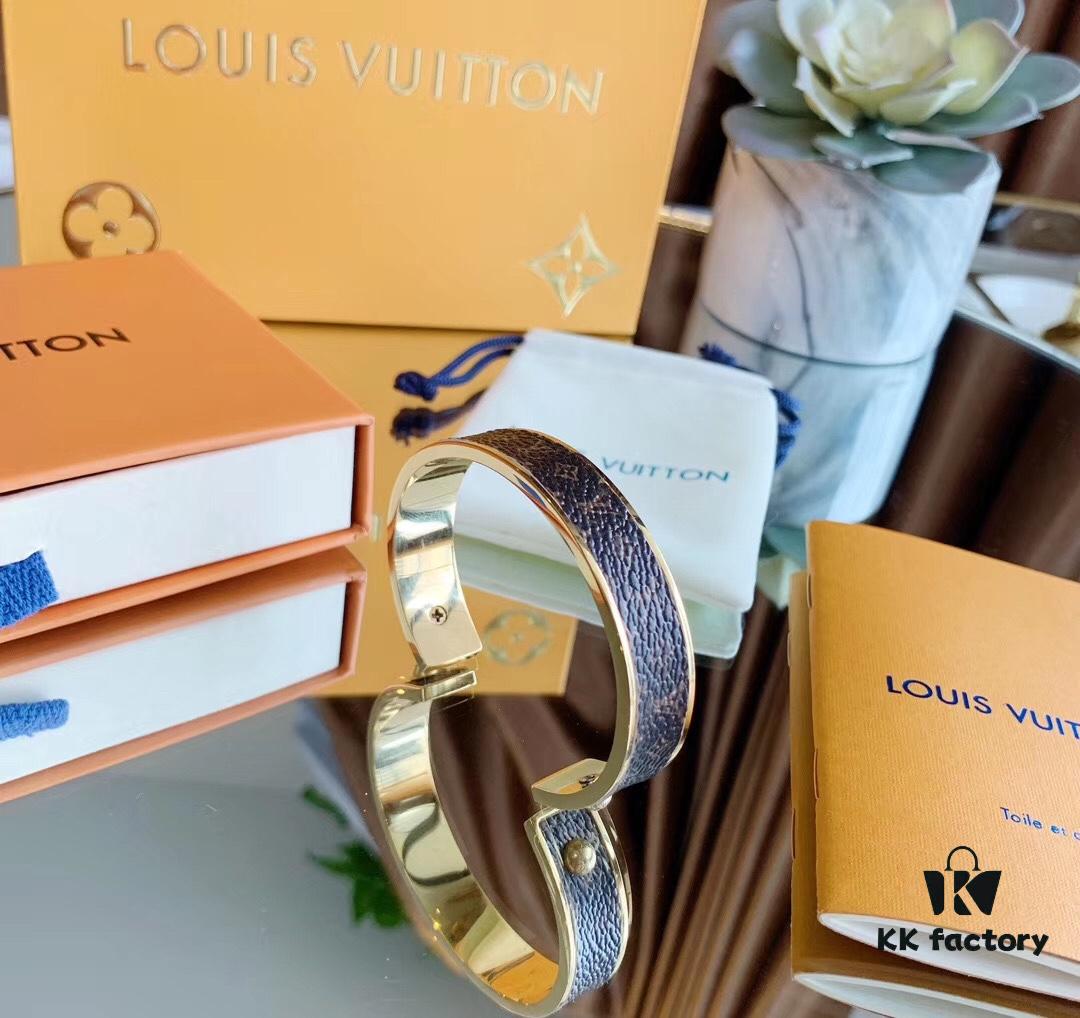 LV New Arrival Classic Monogram Leather Cuff Bracelet