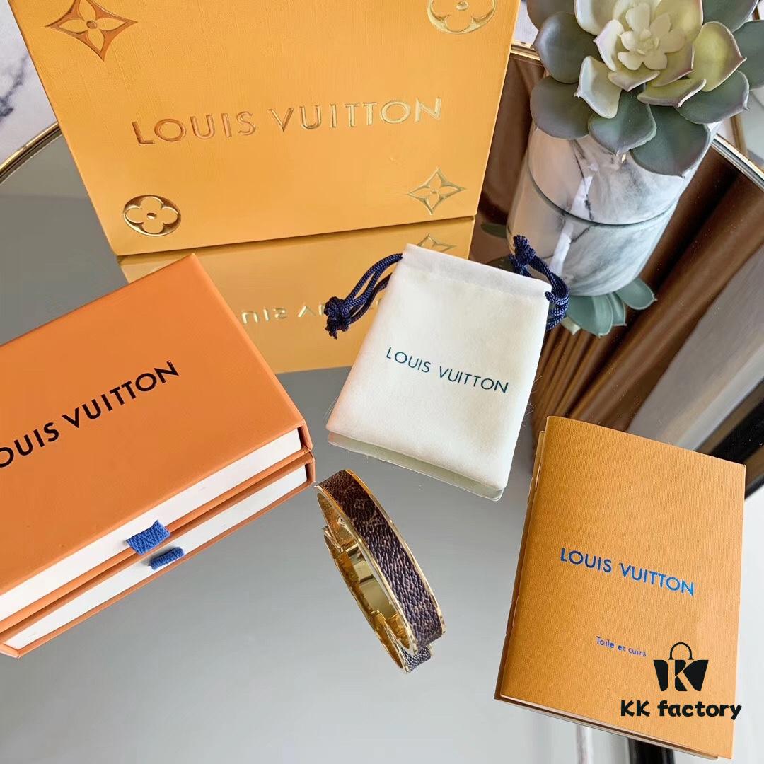 LV New Arrival Classic Monogram Leather Cuff Bracelet