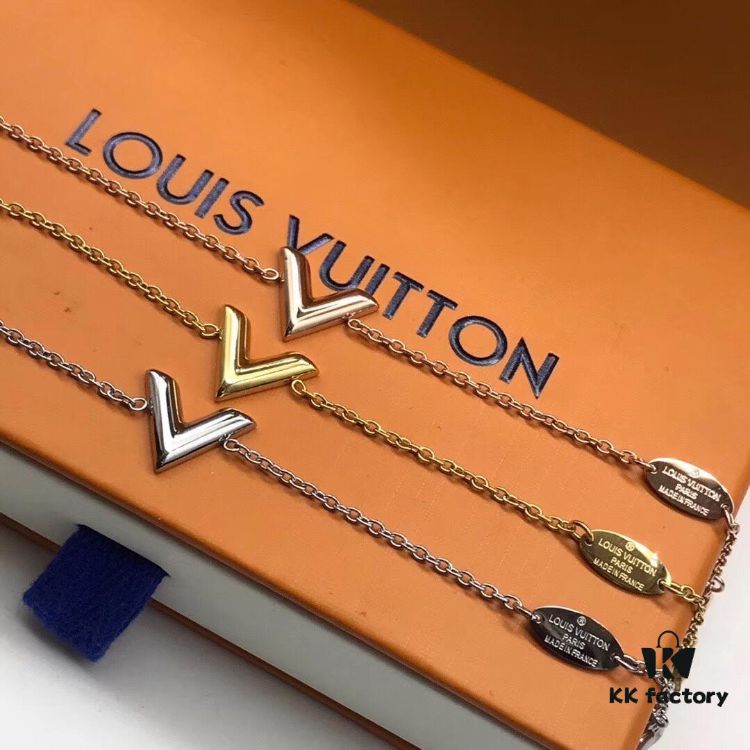 Louis Vuitton Classic V-Shaped Bracelet, 18cm Adjustable Chain, Limited Edition