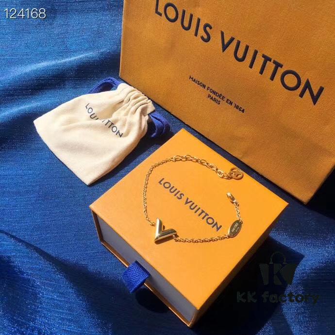 Louis Vuitton Classic V-Shaped Bracelet, 18cm Adjustable Chain, Limited Edition