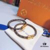LV Monogram Couple's Magnetic Clasp Leather Bracelet