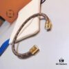 LV Monogram Couple's Magnetic Clasp Leather Bracelet