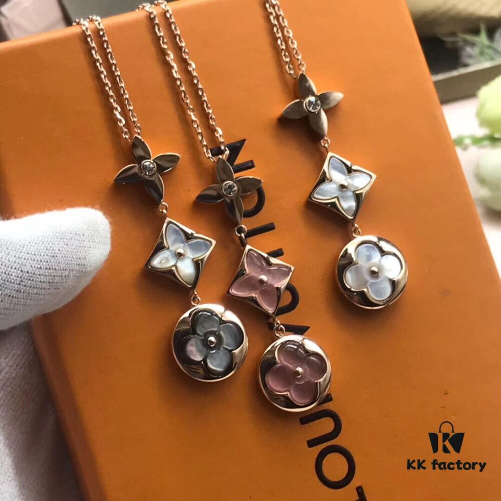 LV Natural Mother-of-Pearl Necklace, Upgraded Design with Enhanced 3D Inlay Craftsmanship