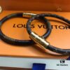 Custom Real Photo ✈️⭐️ Louis Vuitton LV Monogram Leather Bracelet ● Brass Material Matching Store Version, Calfskin Lining, Hot Selling Item, Unique Design, Retro and Avant-Garde, Must-Have for Elegant Women
