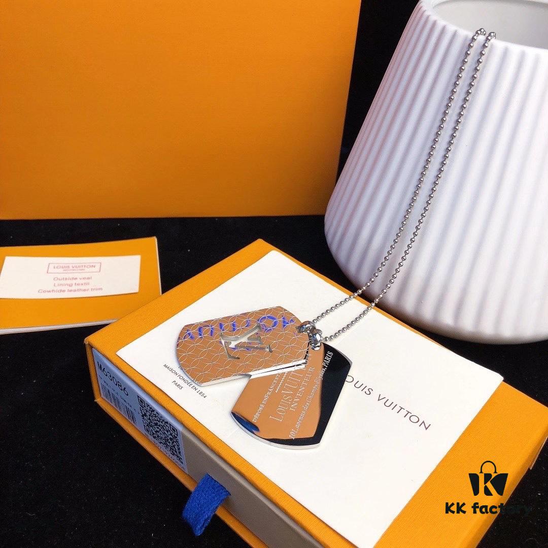 Fangpai LV Necklace Limited Edition from Official Counter, Triple Color Available, Steel Hollow-out Double LV Logo Geometric Layered Necklace