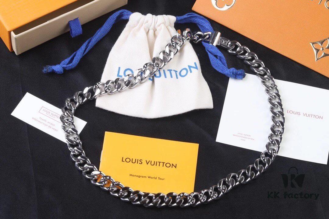 Louis Vuitton LV Chain Links Stainless Steel Logo Necklace