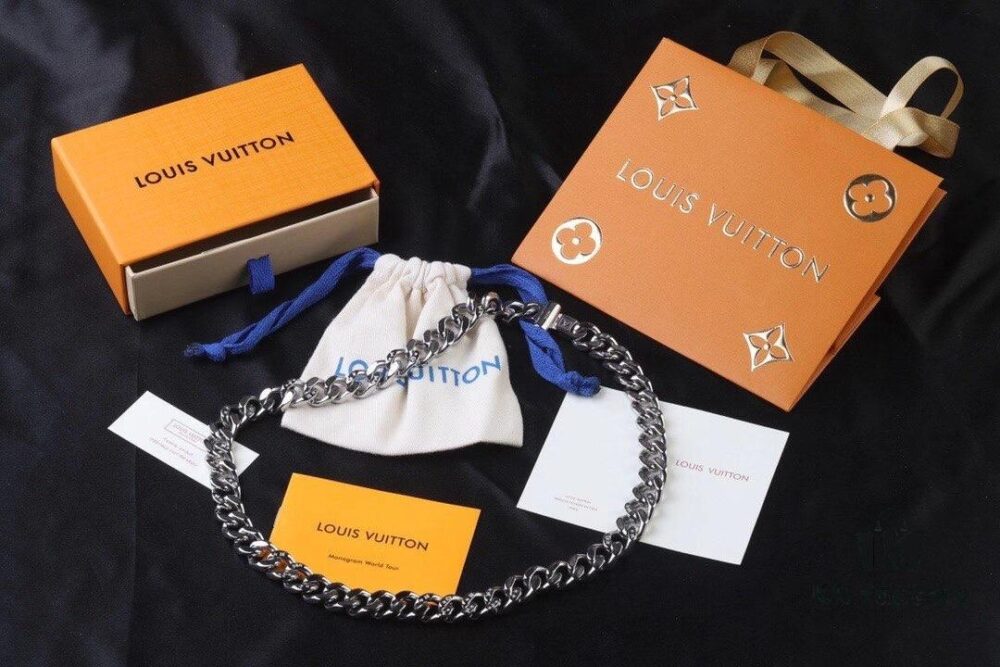 Louis Vuitton LV Chain Links Stainless Steel Logo Necklace
