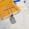Fangpai LV Necklace Boutique Limited Edition, Stainless Steel Hollow-Out Double LV Pendant, Geometric Square Design, Three Colors Available
