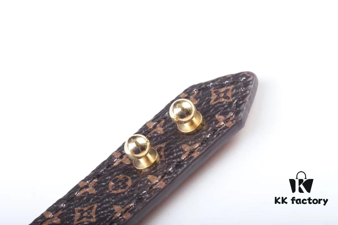 Louis Vuitton LV Monogram Leather Bracelet ● Authentic Pattern, Best Quality Replica, Brass Hardware, Calfskin Lining, Unisex Design