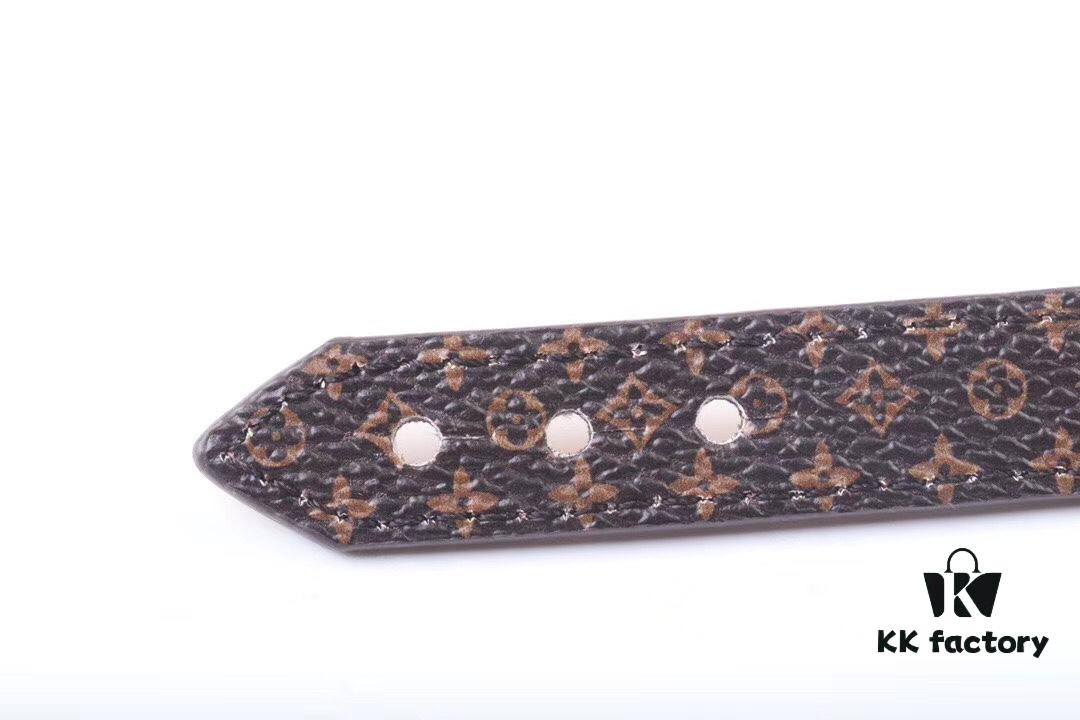 Louis Vuitton LV Monogram Leather Bracelet ● Authentic Pattern, Best Quality Replica, Brass Hardware, Calfskin Lining, Unisex Design