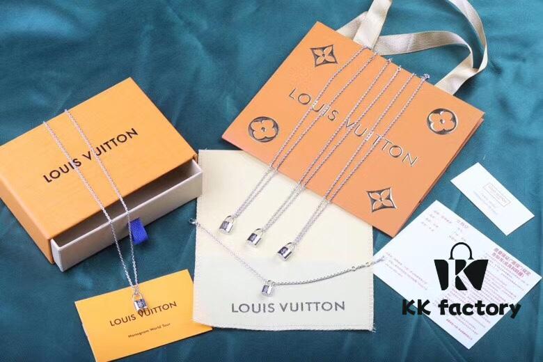 LV Charity Pure Silver Lock Bracelet Necklace 🔒 Lock Your Heart