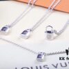 LV Charity Pure Silver Lock Bracelet Necklace 🔒 Lock Your Heart