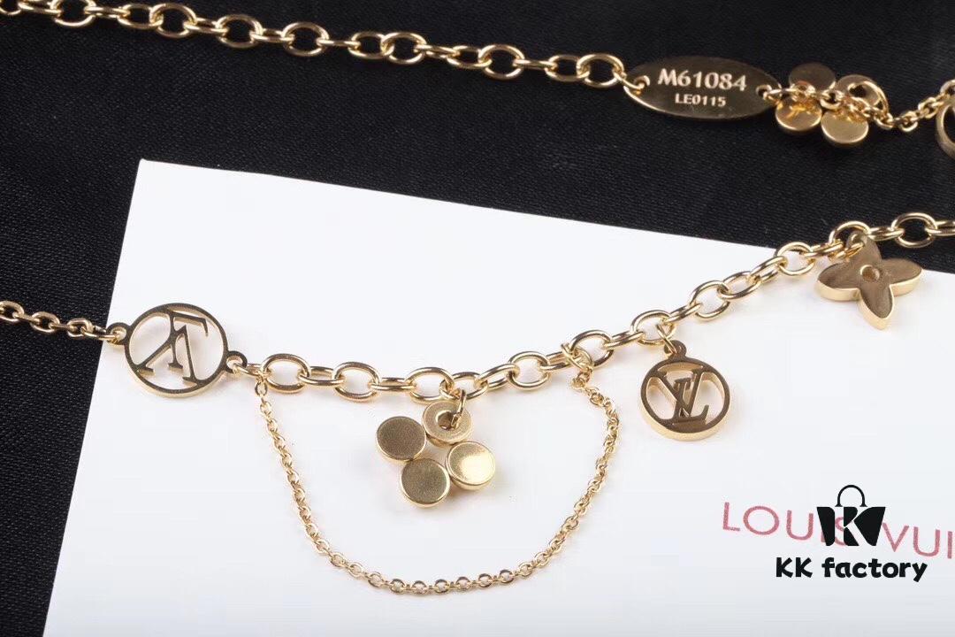 LV Monogram Necklace, consistently popular with meticulously refined accessories matching perfectly with authentic store versions, now beautifully crafted for stunning wear whether layered or worn alone