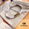 Edison Chen Endorsed 6-Color Genuine Leather LV Bracelet Unisex Versatile Style, Original Order Quality, Comes with Full Authentic LV Packaging, Louis Vuitton Checkered Leather Cuff, Brass Material Matching Retail Version, Magnetic Clasp, Unique Design, Retro and Avant-Garde, Must-Have for Trendy Men and Women