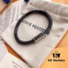 Edison Chen Endorsed 6-Color Genuine Leather LV Bracelet Unisex Versatile Style, Original Order Quality, Comes with Full Authentic LV Packaging, Louis Vuitton Checkered Leather Cuff, Brass Material Matching Retail Version, Magnetic Clasp, Unique Design, Retro and Avant-Garde, Must-Have for Trendy Men and Women