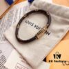 Edison Chen Endorsed 6-Color Genuine Leather LV Bracelet Unisex Versatile Style, Original Order Quality, Comes with Full Authentic LV Packaging, Louis Vuitton Checkered Leather Cuff, Brass Material Matching Retail Version, Magnetic Clasp, Unique Design, Retro and Avant-Garde, Must-Have for Trendy Men and Women
