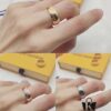 High-Quality Replica Louis Vuitton LV Flower and Logo Letter Stamped Couple Ring Unisex