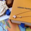 LV Pink Rhombus White Mother-of-Pearl Single Diamond Necklace