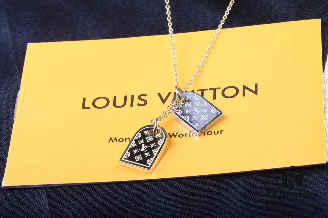 LV Unisex Nanogram Double Pendant Necklace