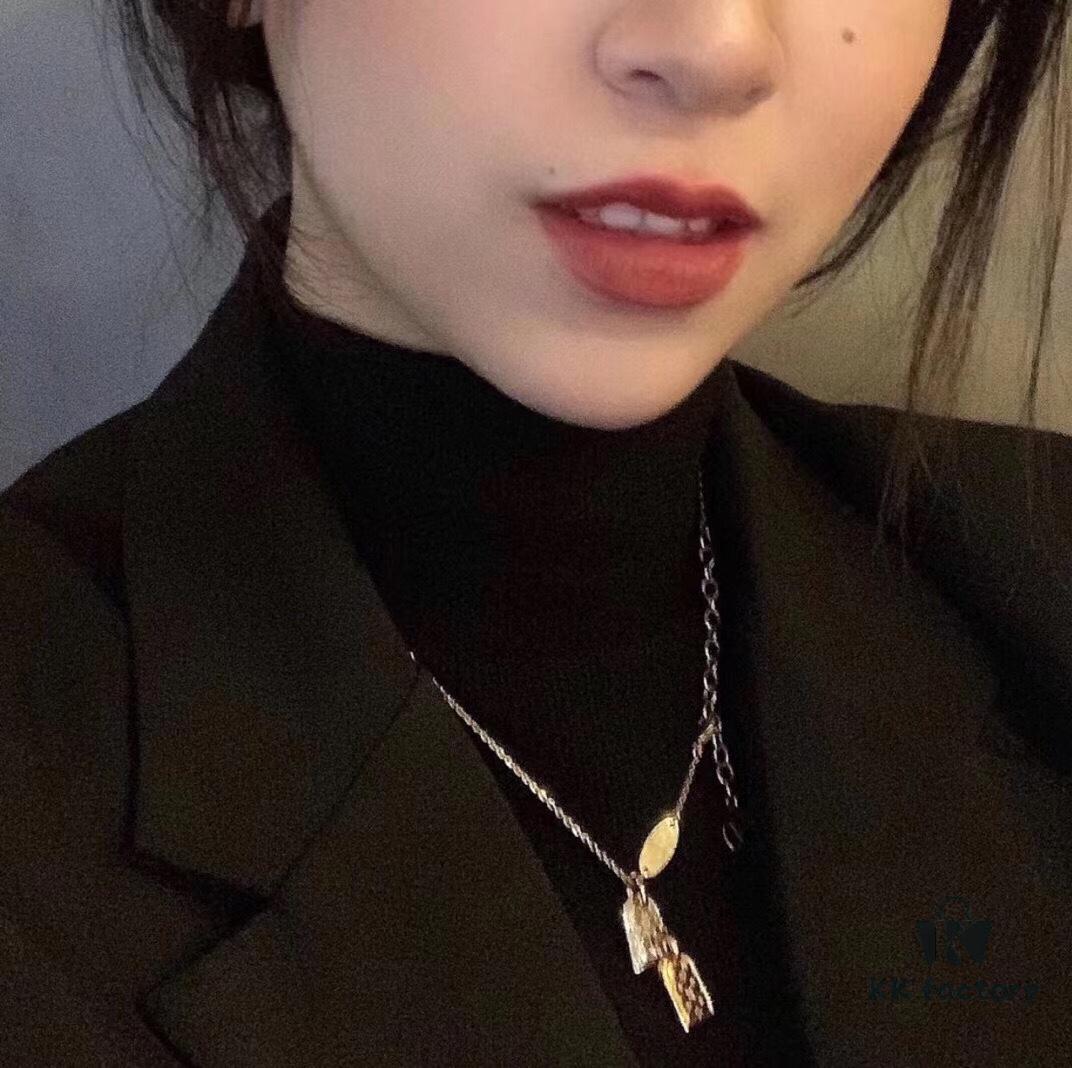 LV Unisex Nanogram Double Pendant Necklace