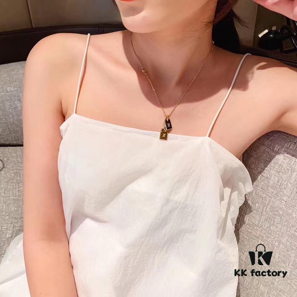 LV Unisex Nanogram Double Pendant Necklace