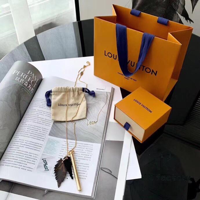 Latest LV Calfskin Monogram Canvas Whistle Pendant Necklace