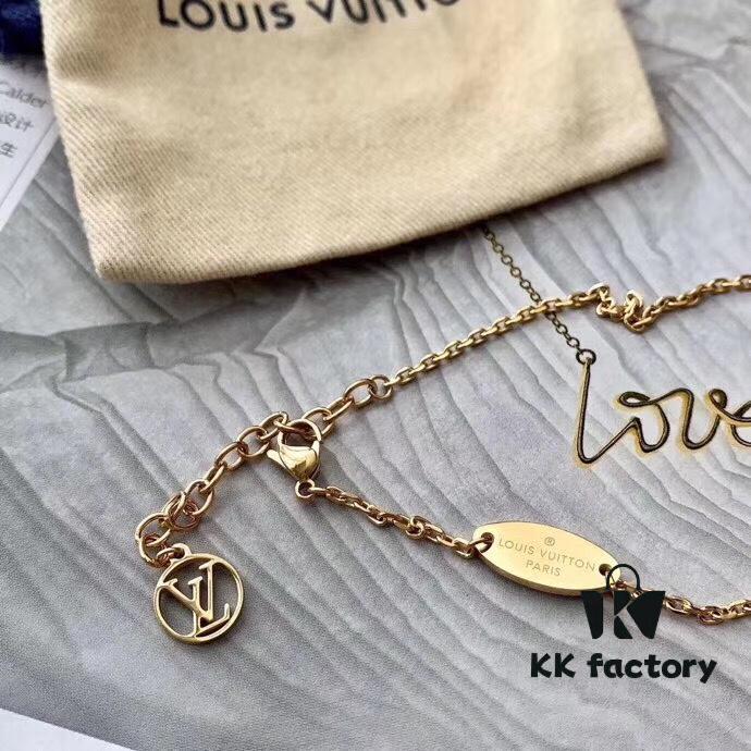 Latest LV Calfskin Monogram Canvas Whistle Pendant Necklace