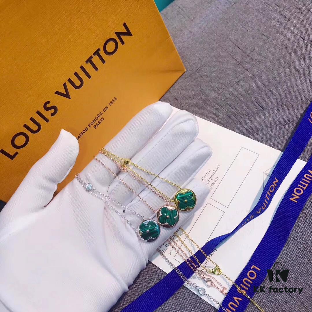 LV Counter New Arrival Classic Monogram Peacock Green Necklace S925 Sterling Silver Elegant and Stylish Symbol Available in Platinum Rose Gold and Gold