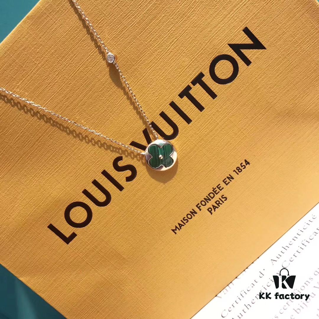 LV Counter New Arrival Classic Monogram Peacock Green Necklace S925 Sterling Silver Elegant and Stylish Symbol Available in Platinum Rose Gold and Gold