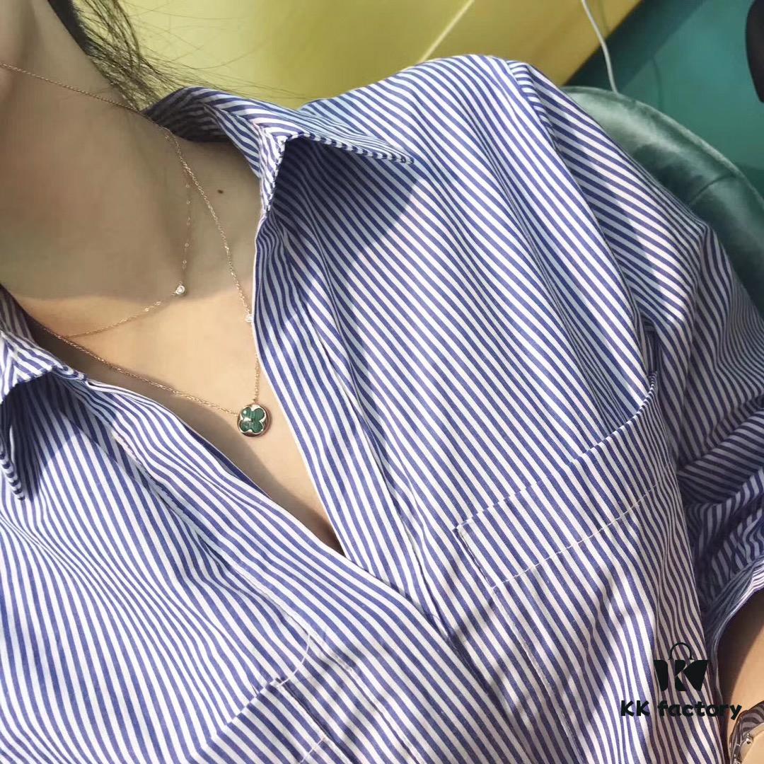 LV Counter New Arrival Classic Monogram Peacock Green Necklace S925 Sterling Silver Elegant and Stylish Symbol Available in Platinum Rose Gold and Gold