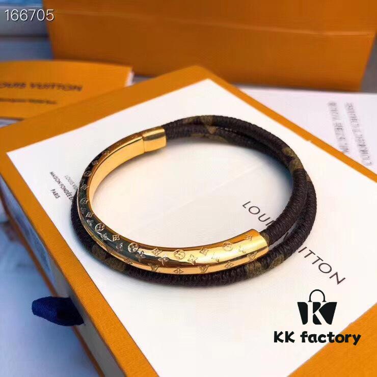 Pure LV Bracelet with Monogram Canvas and Metal Accents