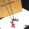 Louis Vuitton LV Pendant Necklace with Red Coral and Logo, Couples Style, One-to-One Craftsmanship