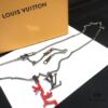 Louis Vuitton LV Pendant Necklace with Red Coral and Logo, Couples Style, One-to-One Craftsmanship