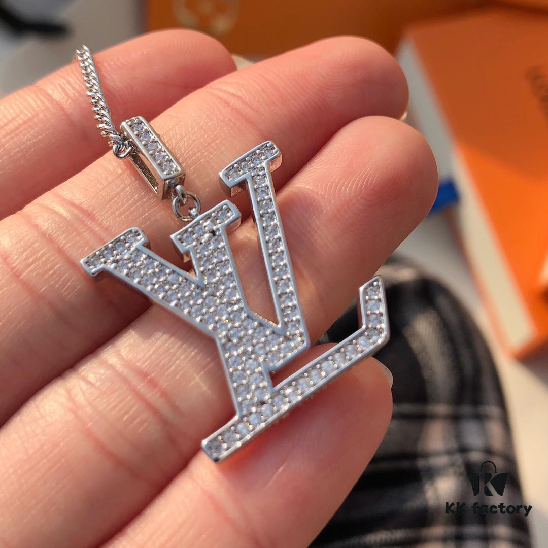 LV Full Diamond Letter Necklace