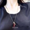 Louis Vuitton LV Pendant Necklace with Red Coral and Logo, Couples Style, One-to-One Craftsmanship