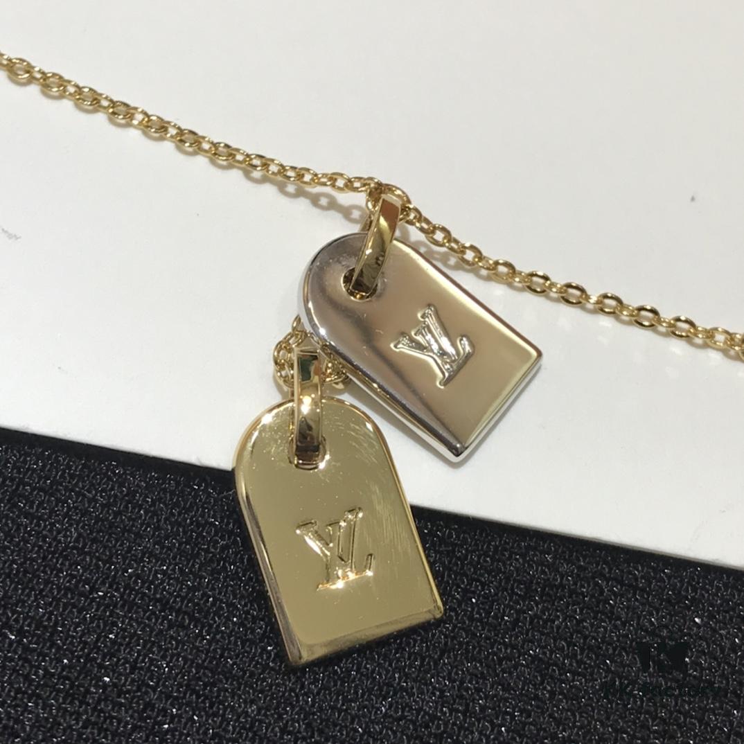 Same Style as Zhong Chuxi's - Must Buy, Keep One for Yourself - LV Classic Two-Tone Pendant Necklace and Bracelet Set