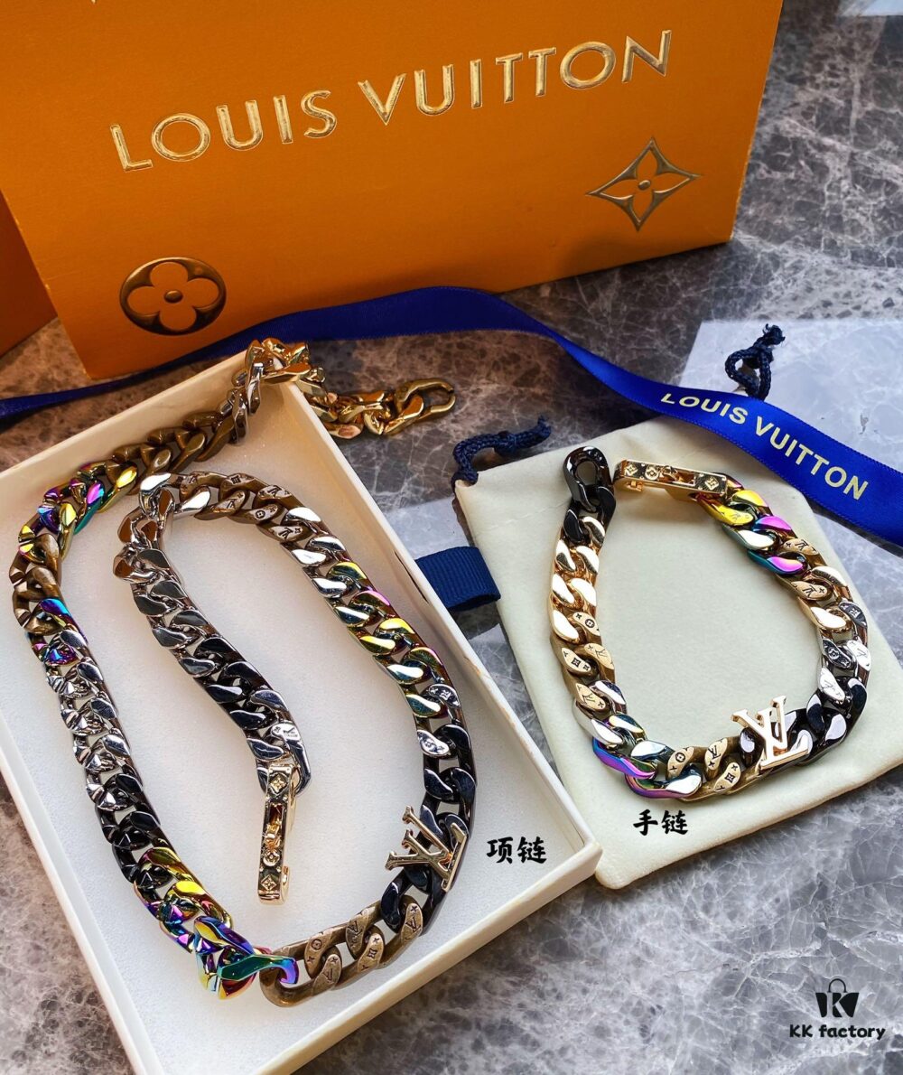 Lv New Cuban Bracelet, Very Novel Design in Candy Colors, Beautiful and Universally Flattering, Excellent Craftsmanship, Essentially Handmade, Perfect for Anyone, Adjustable up to 22 Inches