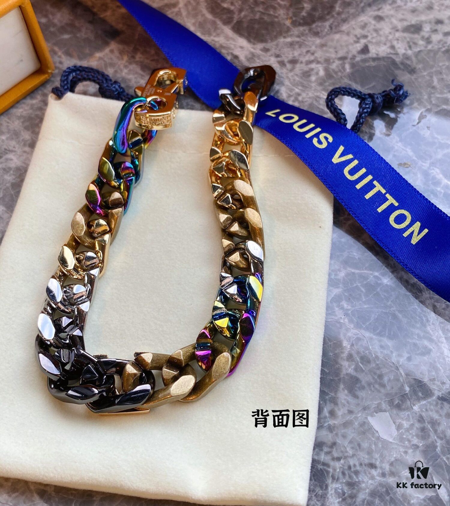 Lv New Cuban Bracelet, Very Novel Design in Candy Colors, Beautiful and Universally Flattering, Excellent Craftsmanship, Essentially Handmade, Perfect for Anyone, Adjustable up to 22 Inches