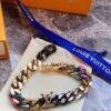 Lv New Cuban Bracelet, Very Novel Design in Candy Colors, Beautiful and Universally Flattering, Excellent Craftsmanship, Essentially Handmade, Perfect for Anyone, Adjustable up to 22 Inches