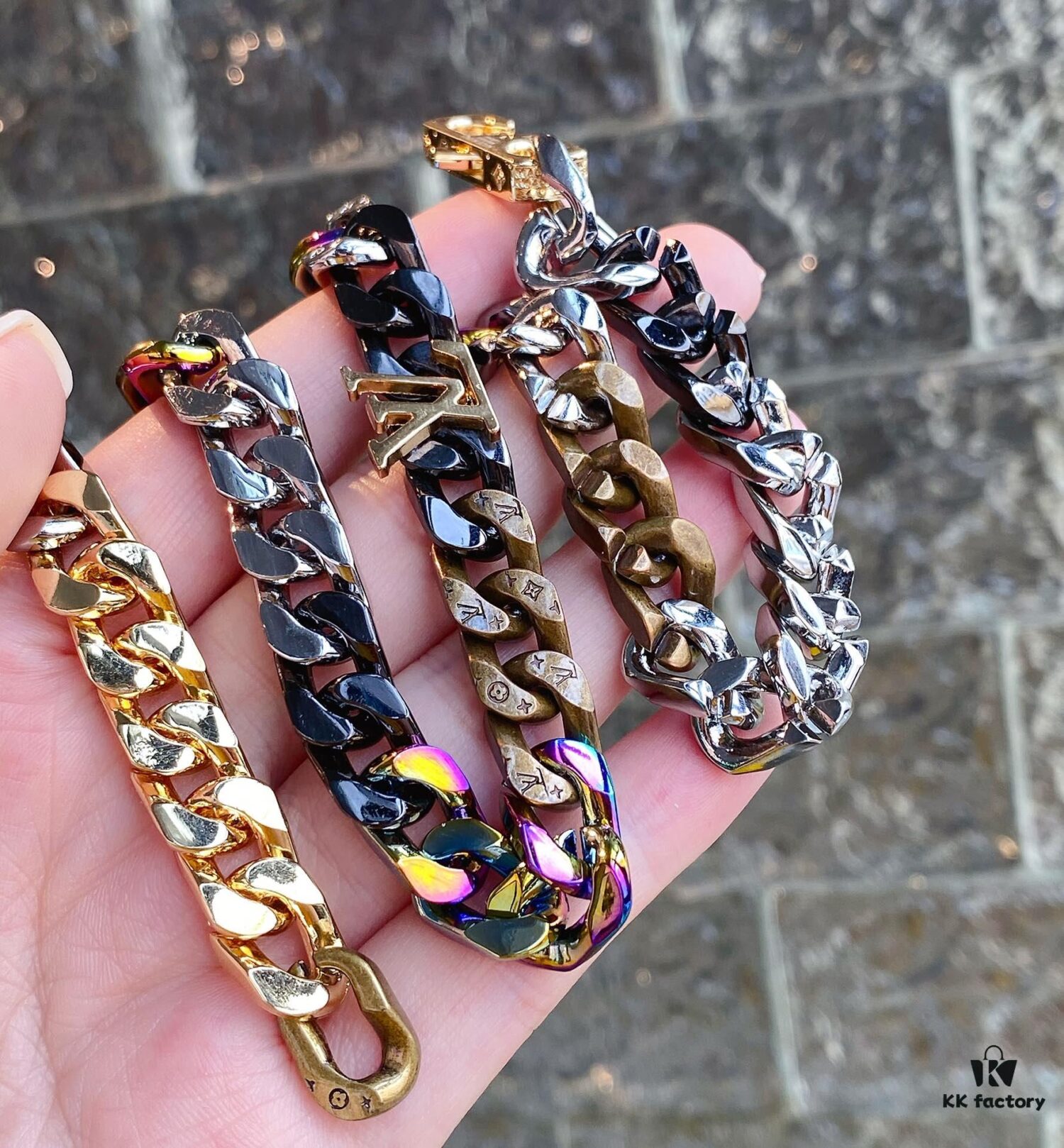 Lv New Cuban Necklace, Candy Colors, 48cm Length