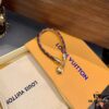 LV Leather Strap Bracelet with Heart Pendant