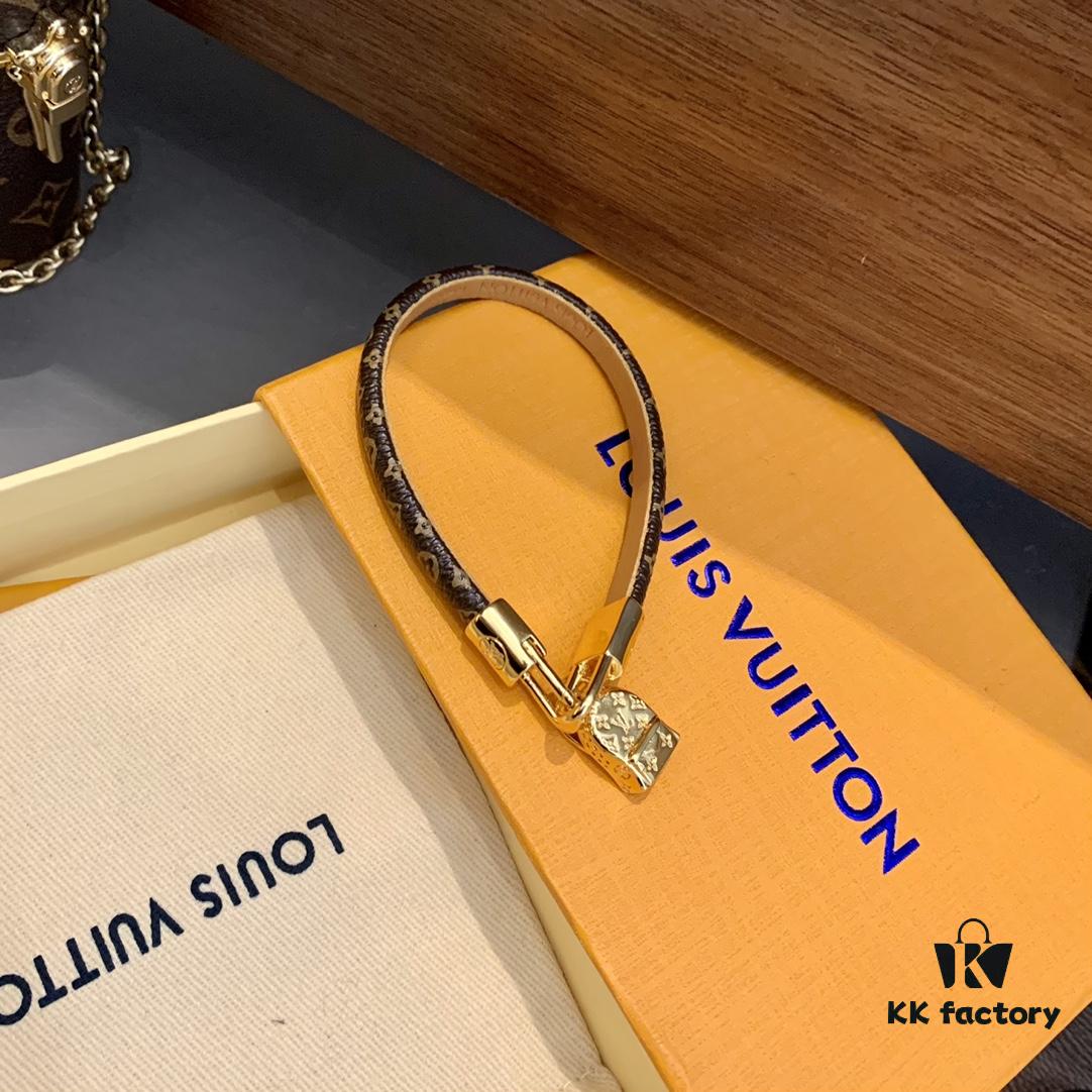 LV Leather Strap Bracelet with Backpack Pendant