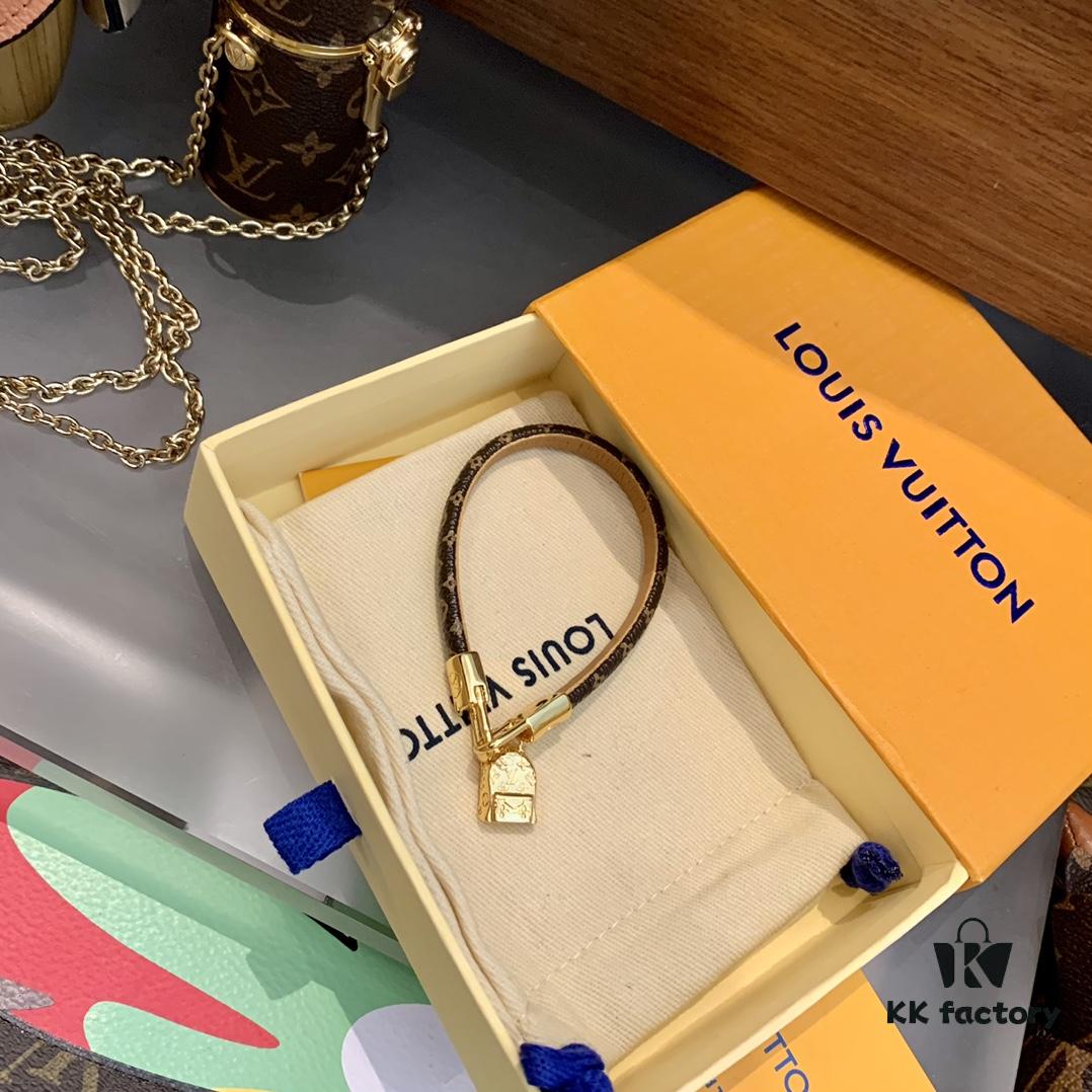 LV Leather Strap Bracelet with Backpack Pendant