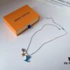 Original Order Level LV New Enamel Turtle Necklace, Authentic Logo LV Necklace for Men, Multi-Pendant Blue LV Letter Necklace 8755095